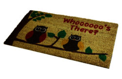 JVL Owls PVC Backed Coir Doormat.